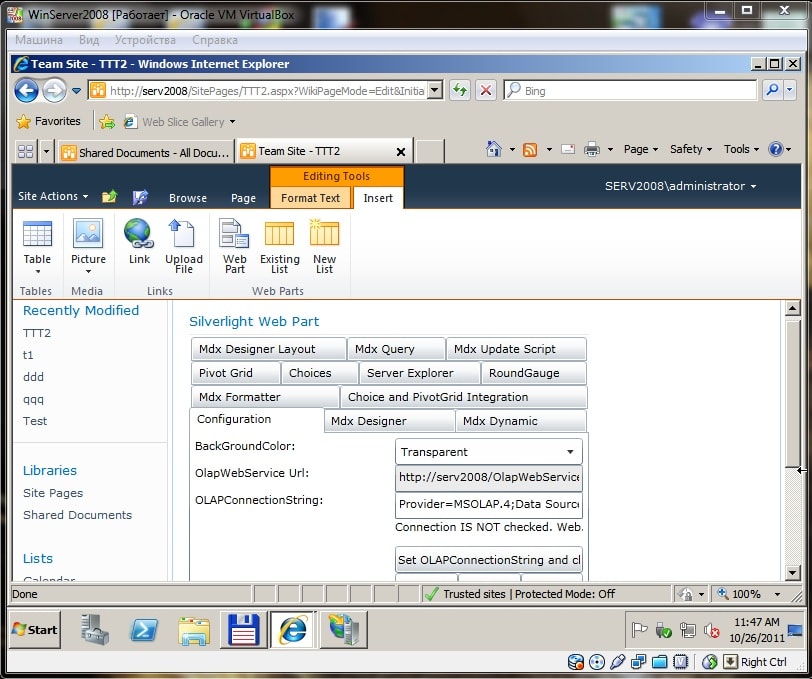 Integration of Ranet OLAP with SharePoint.