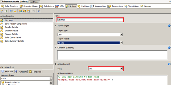 Using Cube Action in Ranet OLAP Pivot Grid