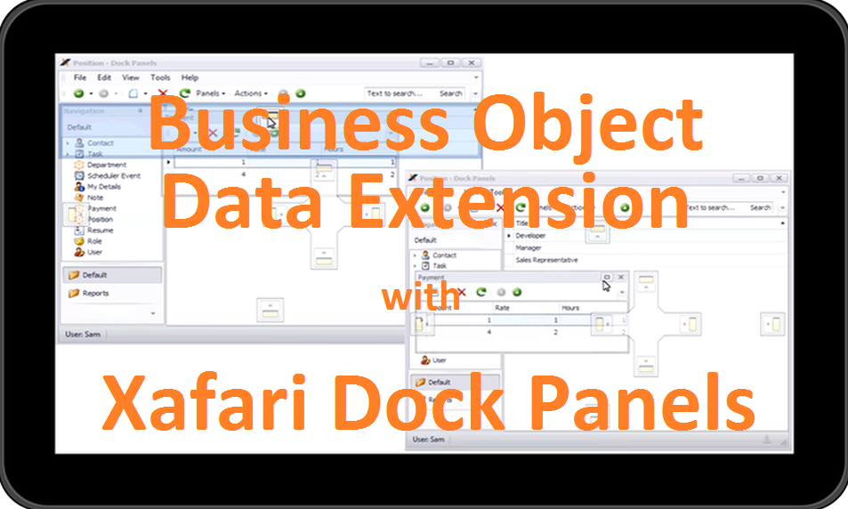 Data extension xafari dock panels