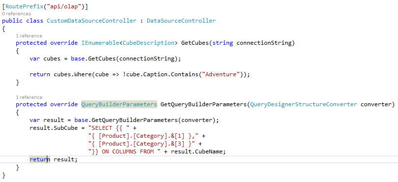 Overriding the method to get parameters for query generation