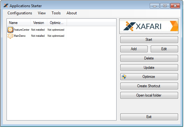 Xafari application starter