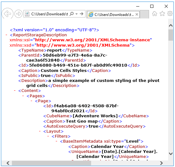 ranet olap xml file