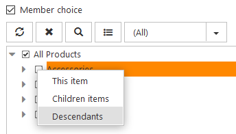 html member choice context menu