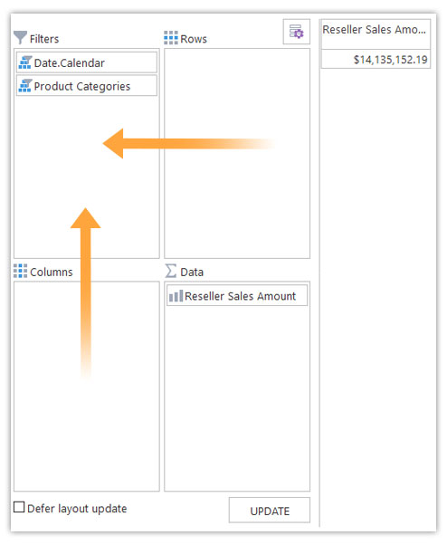 build filter axis result